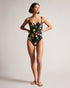 SAFFIEY-Swimwear-A classic one piece with a modern feel, our SAFFIEY swimsuit features a beautiful floral print and removable straps for easy tanning. Just add water.The fabric of this product is made with 78% recycled polyamide. Using recycled polyamide helps divert plastic waste from ending in landfills. Swimsuit One piece Balconette cups Scattered bouquet floral print Removable straps Button details Back cut-out Hook fastening Anna is 5'10" / 1.77m and wears Black in a Ted size 1- Ted Baker Romania